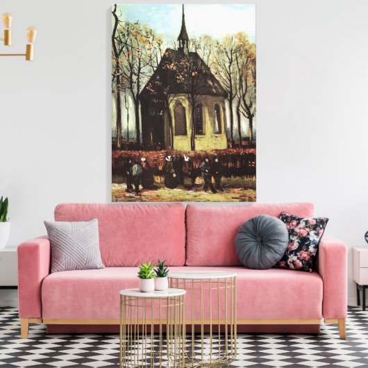 Versammlung Verlassend Reformierte Kirche in Nuene Leinwanddruck (Insitu (Wohnzimmer))