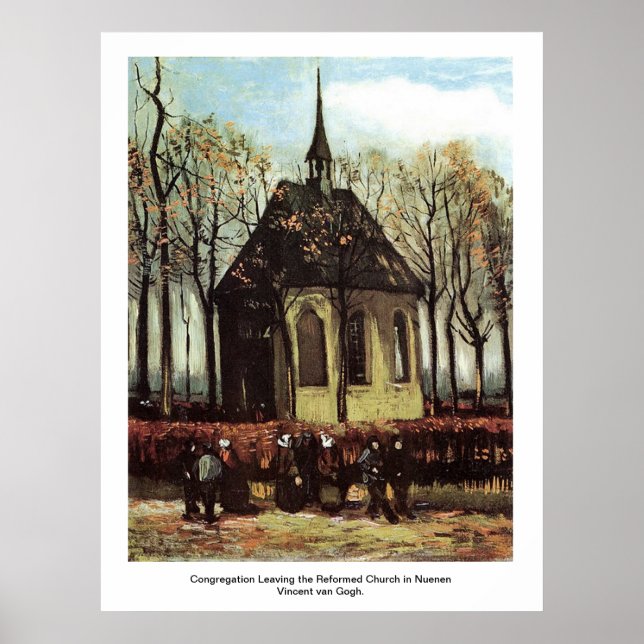 Versammlung Verlassend Reformierte Kirche in Nuene Poster (Vorne)