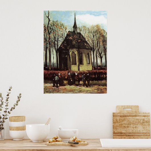 Versammlung Verlassend Reformierte Kirche in Nuene Poster (Küche)