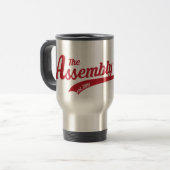 Versammlungs-Anruf-Reise-Tasse mit Text-Logo Reisebecher (Vorderseite Links)