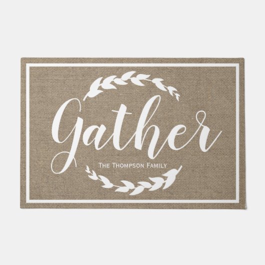 Versammlungs-Bauernhaus-Lorbeer-u. Imitat-Leinwand Fußmatte (Vorderseite)