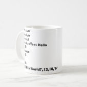 Versammlungsteilnehmer-Tasse HelloWorld! Kaffeetasse (Vorderseite Links)