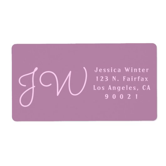 Versand der niedlichen Mauve/Rosa-Monogramm-Rückse (Vorne)