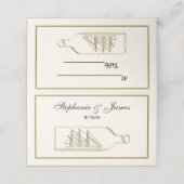 Versand in einer Flasche Gold - Elfenbein BG Escor Platzkarte (Außenseite Aufgefaltet)