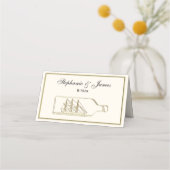 Versand in einer Flasche Gold - Elfenbein BG Escor Platzkarte (Vorderseite)