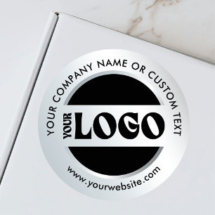 Versand Silber Schwarzes Geschäft Logo Werbeaufkle Runder Aufkleber