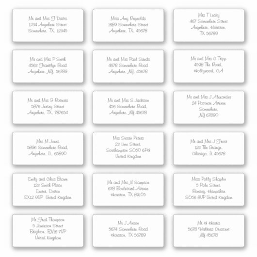 Versand von informellen individuellen Namen Aufkleber (Vorderseite)