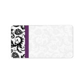 Versand von lila- und schwarzen Damasketdots Adressaufkleber (Vorne)