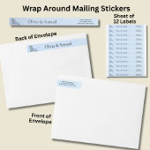 Versandaufkleber, Blue Peony Set,