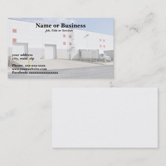 Versanddocks in einem Lagerhaus Visitenkarte (Vorne/Hinten)