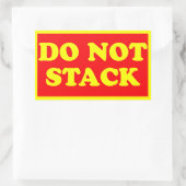 Versandetikett nicht stacken rechteckiger aufkleber (Tasche)