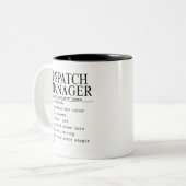 Versandmanager Zweifarbige Tasse (Vorderseite Links)