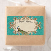 Versandmarken - Aquamarine Vintage Pfau- und Etchi (Insitu)