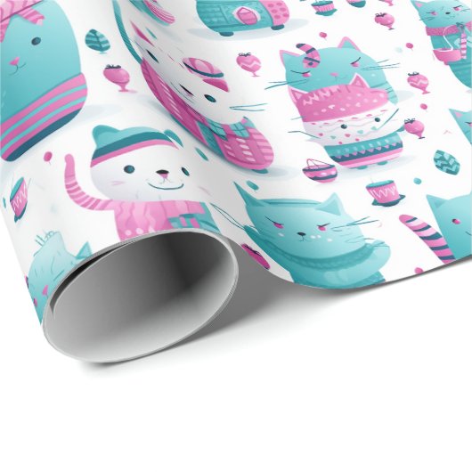 Versandpapier - Transgender-Pride-Katzen 1 Geschenkpapier (Rolleneckpunkt)