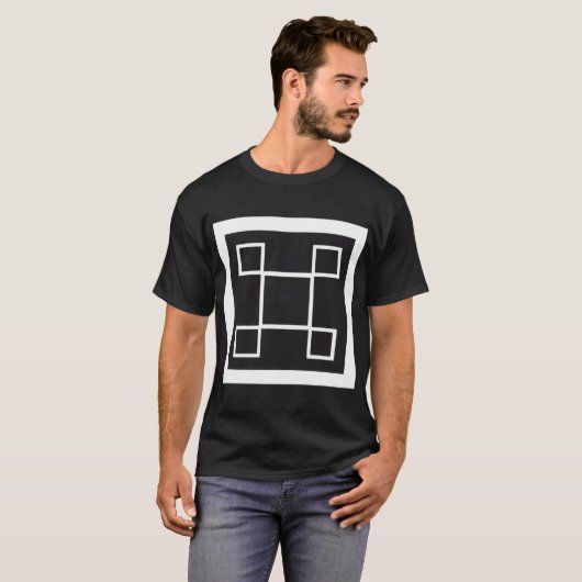 Versatile Abstract Design T-Shirt, schwarz und wei T-Shirt (Vorne ganz)