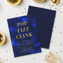 Versatile Blue Bokeh Gold Pop Fizz Clink Party