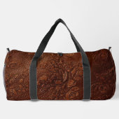 Versatile Brown Leather Look Travel Duffel Bag Duffle Bag (Rückseite)