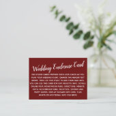 Versatile Custom Simple DIY Wedding Burgundy Red Begleitkarte (Stehend Vorderseite)