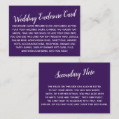 Versatile Custom Simple DIY Wedding Deepest Lila Begleitkarte (Vorne/Hinten)