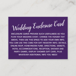 Versatile Custom Simple DIY Wedding Deepest Lila Begleitkarte