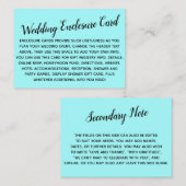 Versatile Custom Simple DIY Wedding Lightest Aqua Begleitkarte (Vorne/Hinten)