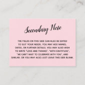 Versatile Custom Simple DIY Wedding Pastel Pink Begleitkarte (Rückseite)