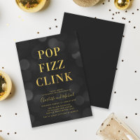 Versatile Dark Bokeh Gold Pop Fizz Clink Party