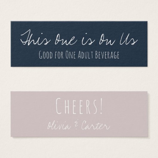 Versatile Drink Tickets in Navy Blue & Mauve (Vorne & Hinten)