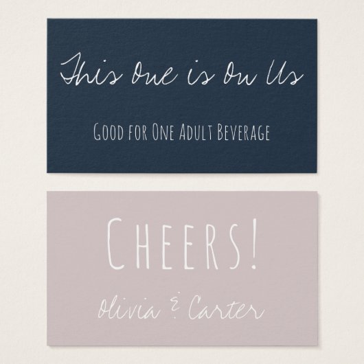 Versatile Drink Tickets in Navy Blue & Mauve (Vorne & Hinten)
