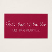 Versatile Drink Tickets in Vintagem Rot & Peach (Vorderseite)