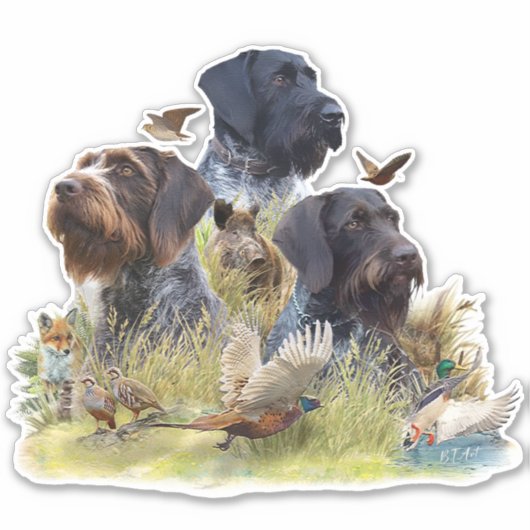 Versatile Jagdhunde Aufkleber (Vorderseite)
