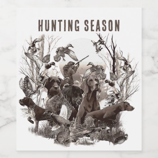 Versatile Jagdhunde Weinetikett (Einzelnes Label)