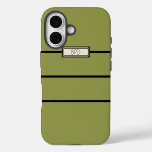 Versatile Stylische Mit Monogramm Moderne Gelbgrün iPhone 16 Hülle