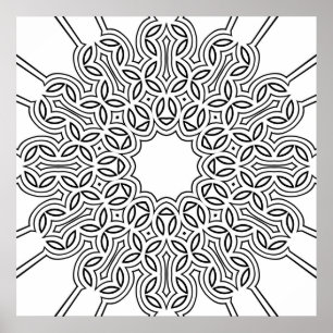 Verschachteltes Blütenblatt-Schleifen-Mandala-Must Poster