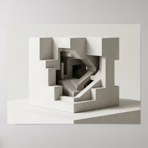 Verschachteltes geometrisches Würfellabyrinth Mini Poster