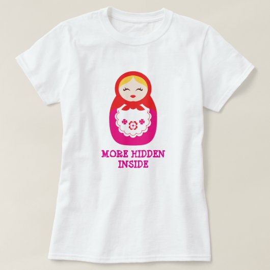 Verschachtelung babushka Puppen-Rosa-T - Shirt (Design vorne)