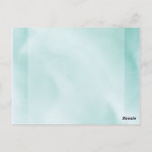 Verschieben der Ankündigung Blue Green Watercolor- Postkarte (Rückseite)