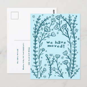 Verschieben der Ankündigung Blumenrahmen Sketch Do Postkarte