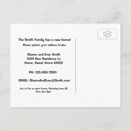 Verschieben der Ankündigung Postkarte (Rückseite)