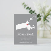 Verschieben der Ankündigung Staat Massachusetts Po Postkarte (Stehend Vorderseite)