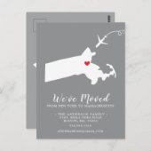 Verschieben der Ankündigung Staat Massachusetts Po Postkarte (Vorne/Hinten)