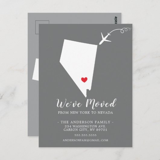 Verschieben der Ankündigungs-Staat NEVADA Postkart Postkarte (Vorne/Hinten)