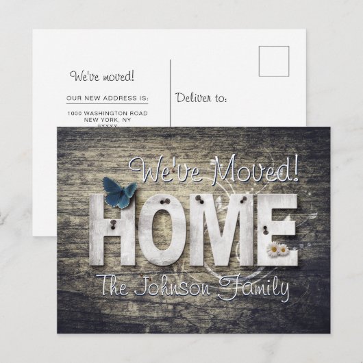 Verschieben der Benachrichtigung neue Adresse Rust Postkarte (Vorne/Hinten)