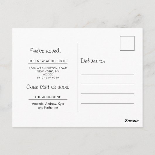 Verschieben der Benachrichtigung neue Adresse Rust Postkarte (Rückseite)