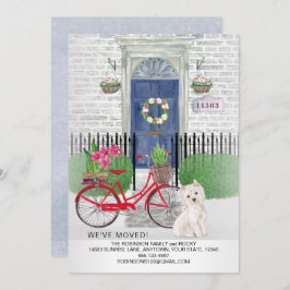 Verschieben der Niedlichen Westie Hund Fahrradtür Ankündigung