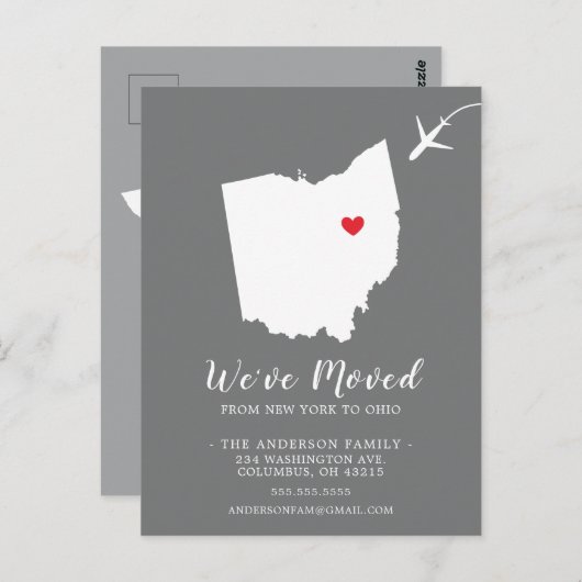 Verschieben des Announcement-Staat OHIO Postkarte (Vorne/Hinten)