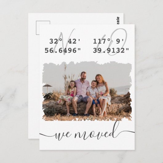 Verschieben des Fotos der Latitude Longitude-Famil Postkarte (Vorne/Hinten)