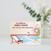 Verschieben des neuen Adressstrandes Ankündigungspostkarte (Stehend Vorderseite)