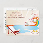 Verschieben des neuen Adressstrandes Ankündigungspostkarte (Vorne/Hinten)