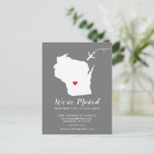 Verschieben des Staat der Ankündigung WISCONSIN Po Postkarte (Stehend Vorderseite)